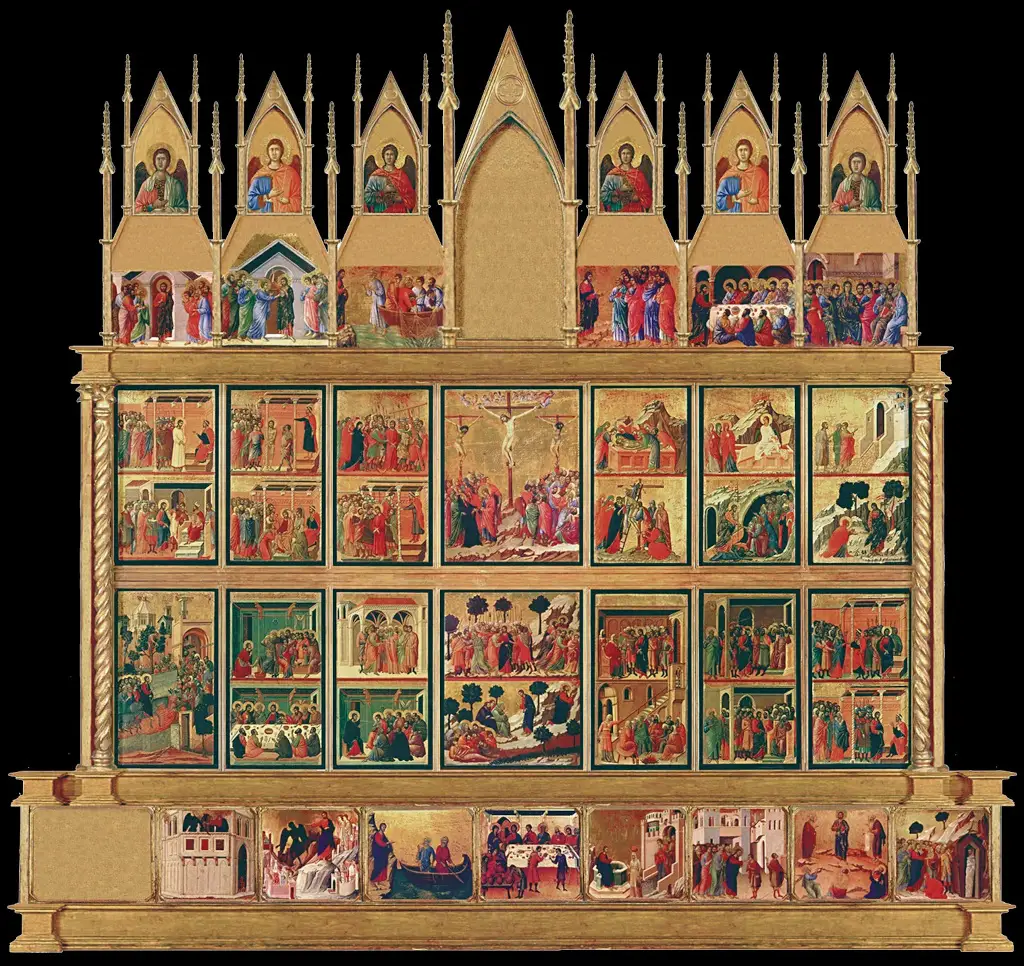 Siena Altarpiece Reverse in Detail Duccio di Buoninsegna
